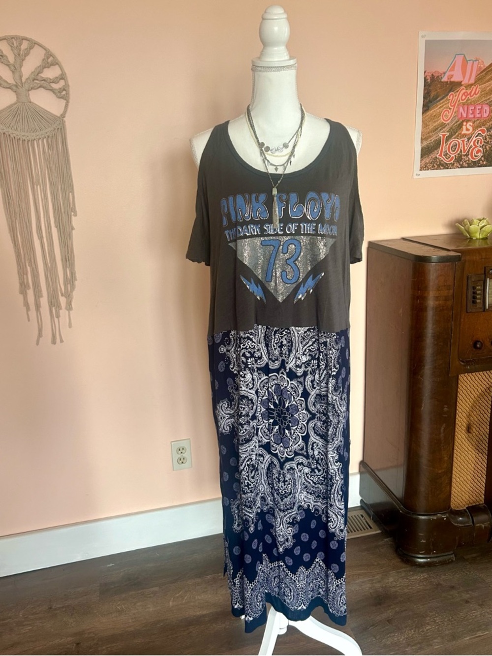 Upcycled Pink Floyd Dress